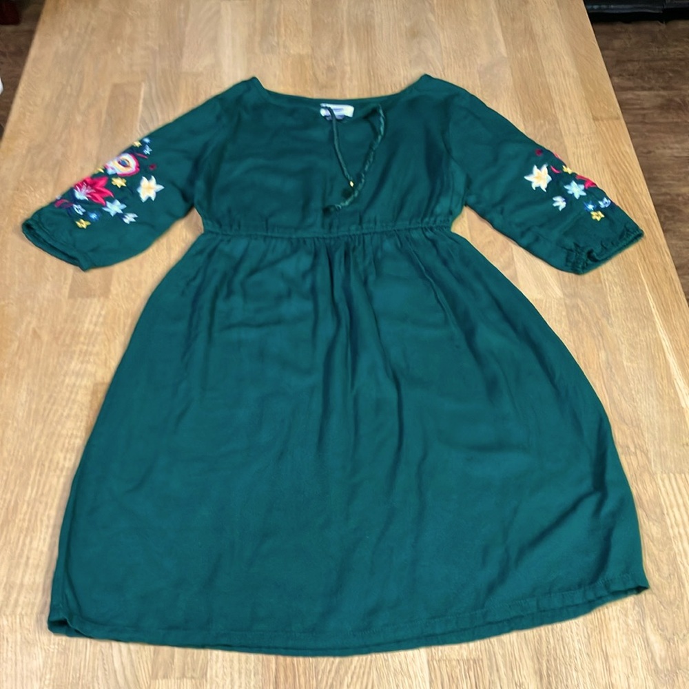 Old Navy Green Embellished Buttoned Sundress Size:8 (M) girls